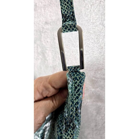 Crossbody Tote Faux Teal Snakeskin by I.N.C International Concepts Medium Size - Picture 3 of 15